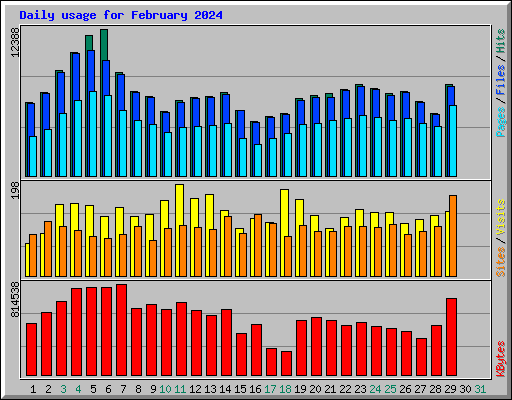 Daily usage for February 2024