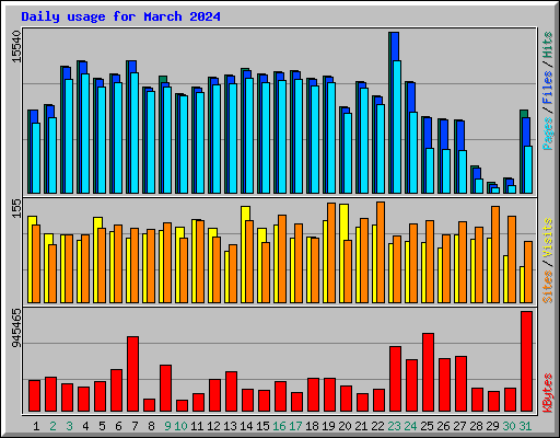 Daily usage for March 2024