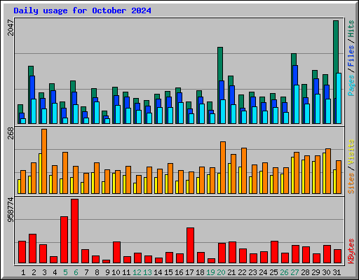 Daily usage for October 2024