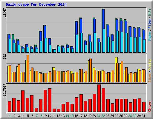 Daily usage for December 2024