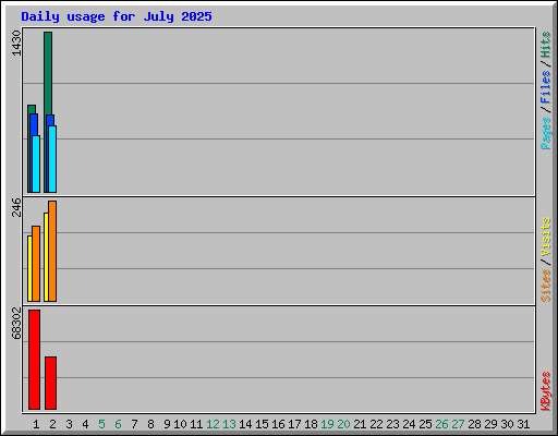 Daily usage for July 2025