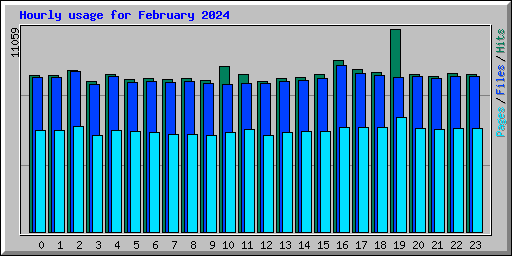 Hourly usage for February 2024